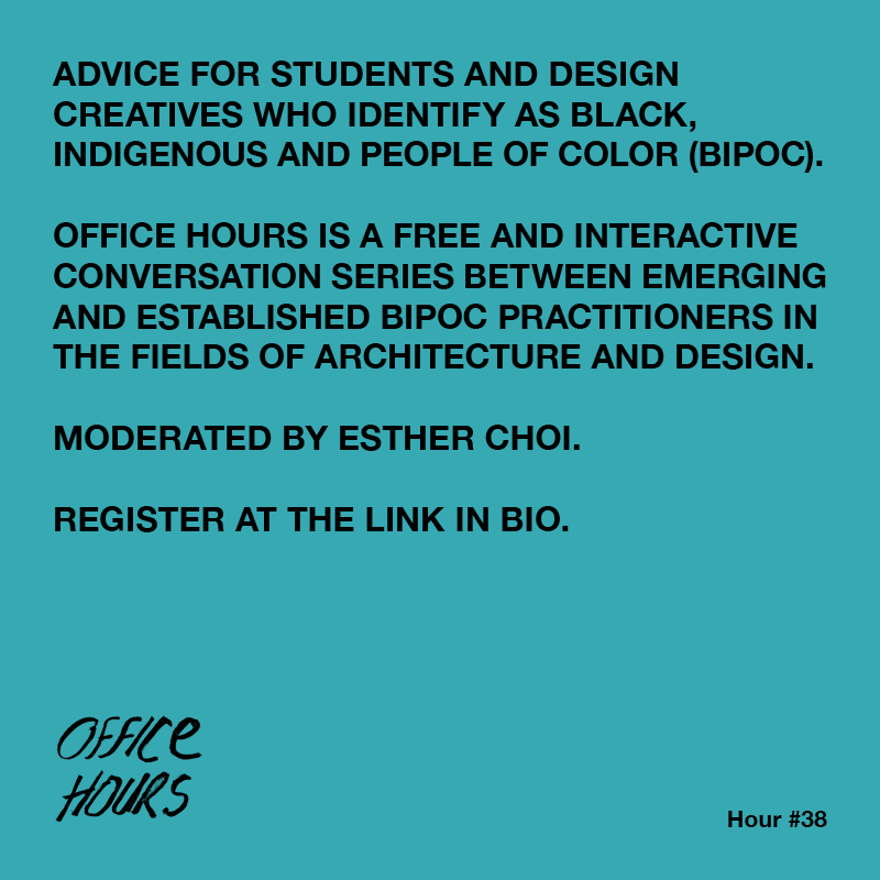 In just a few hours!!

Join us for an open discussion and interactive Q&amp;A for BIPOC/ BAME students &amp; built environment practitioners about architecture’s role in working to end mass incarceration,  with <a href="/deannavanburen/">Deanna Van Buren</a> 

ow.ly/AMYy50GTNBs