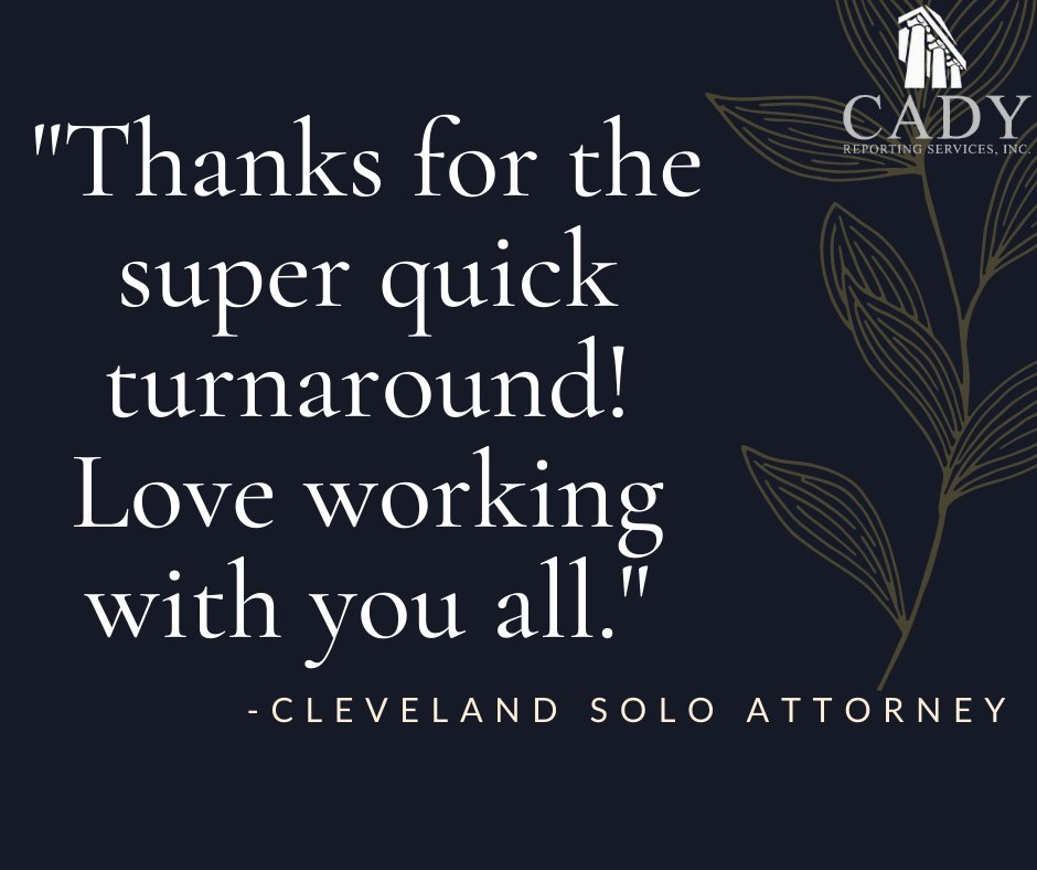 CadyReporting's tweet image. We always do our very best for our clients, and emails like this make us smile!

#testimonial #courtreporting #cadyreporting #clevelandcourtreporters #courtreportingcleveland