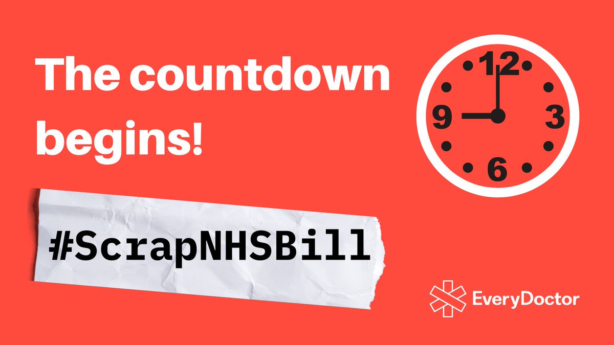 Soon we’ll be live-tweeting from central London with a new action to make our message loud + clear to all MPs who’ll be voting on the Health &amp; Care Bill tomorrow: we must #ScrapNHSBill

Pls RT to help get #ScrapNHSBill trending no.1 before then!