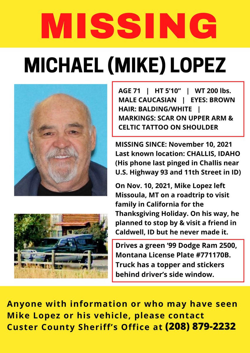 ImNurseDemi's tweet photo. @Nerdy_Addict I know your team is busy working another case at the moment, but if you can, ππΌ please share and retweet to bring attention to missing Montana man. Thank you! #FindMikeLopez #MikeLopez #MissingPerson #Idaho #Montana #MissingInAmerica https://t.co/Tiav32kFSZ