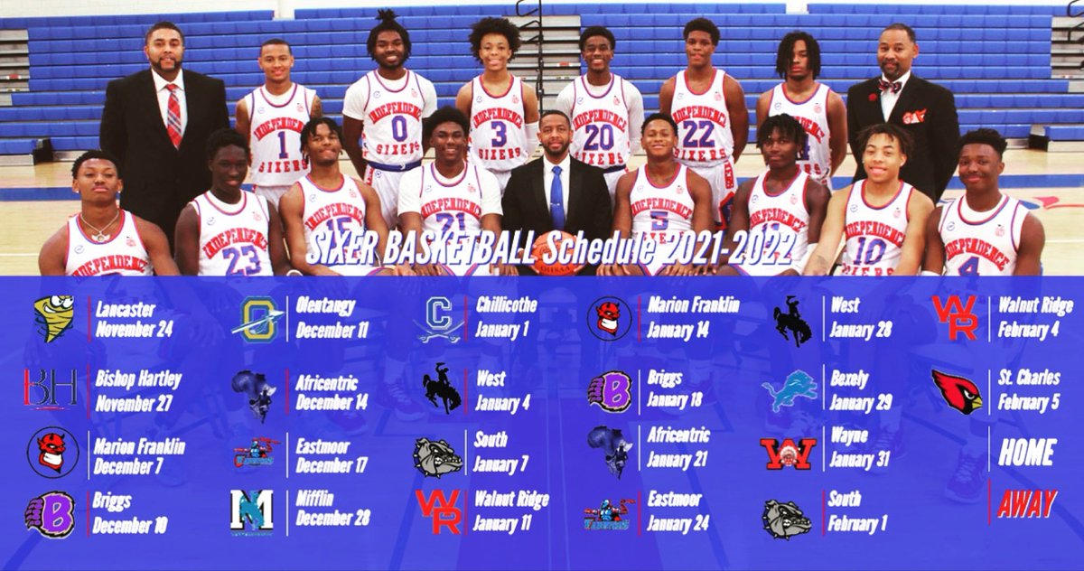 The season is here and the schedule is set! Come out and support your Sixers in our upcoming 21-22 boys basketball season! 
This season, we will conduct online ticket purchases for all of our home athletic events. Tickets can be purchased at the link in our Bio!
 #Team46 Ⓜ️🅾️🅱️