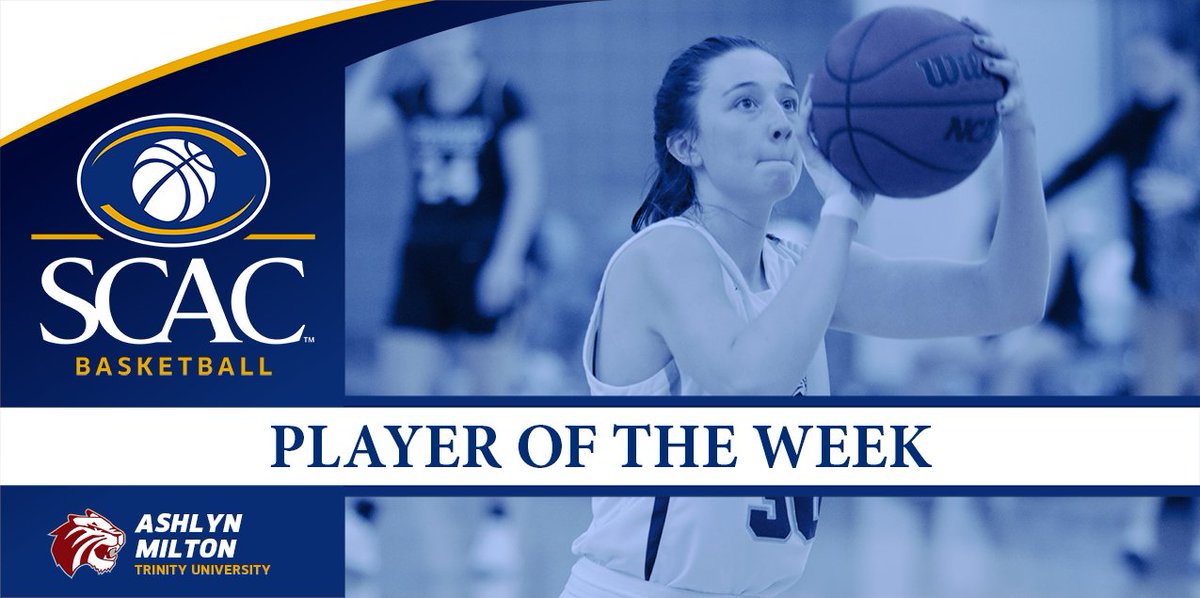 Ashlyn Milton of <a href="/TrinityUTigers/">Trinity Athletics</a> receives #SCACWBB Player of the Week!🏀

📰| bit.ly/3nIuOrk
#SCACPride | #d3hoops