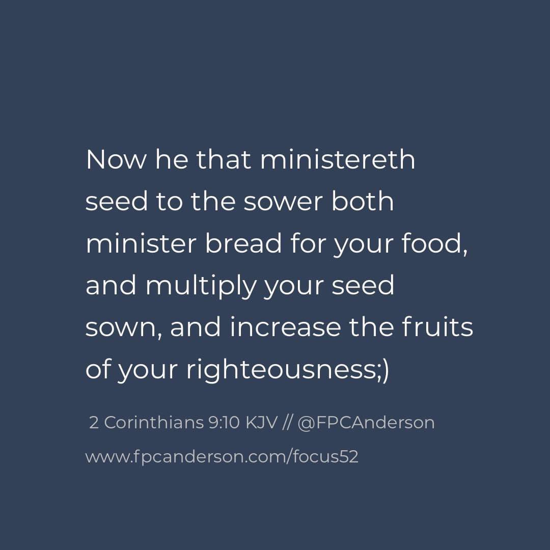fpcanderson's tweet photo. Week 48 // II Corinthians 9:10 // Focus 52 #fpcanderson #focus52 https://t.co/g1YBomInn4