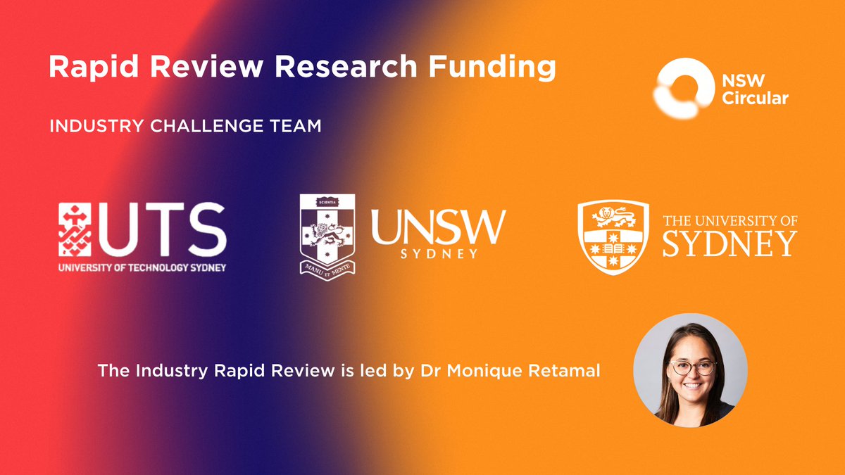 circular_aus's tweet photo. NSW Circular is excited to announce the recipients of its Rapid Review research funding! Great to see such great collaborative efforts across a number of NSW universities, to solve #circulareconomy challenges. @UNSW @UTSEngage @Sydney_Uni  @Uni_Newcastle  @Macquarie_Uni @NSWCSE https://t.co/YC9kWTDfgW