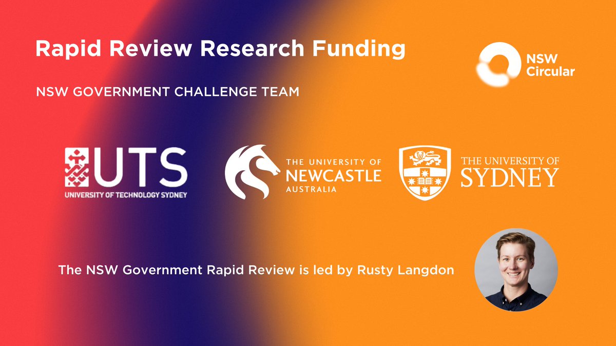 circular_aus's tweet photo. NSW Circular is excited to announce the recipients of its Rapid Review research funding! Great to see such great collaborative efforts across a number of NSW universities, to solve #circulareconomy challenges. @UNSW @UTSEngage @Sydney_Uni  @Uni_Newcastle  @Macquarie_Uni @NSWCSE https://t.co/YC9kWTDfgW