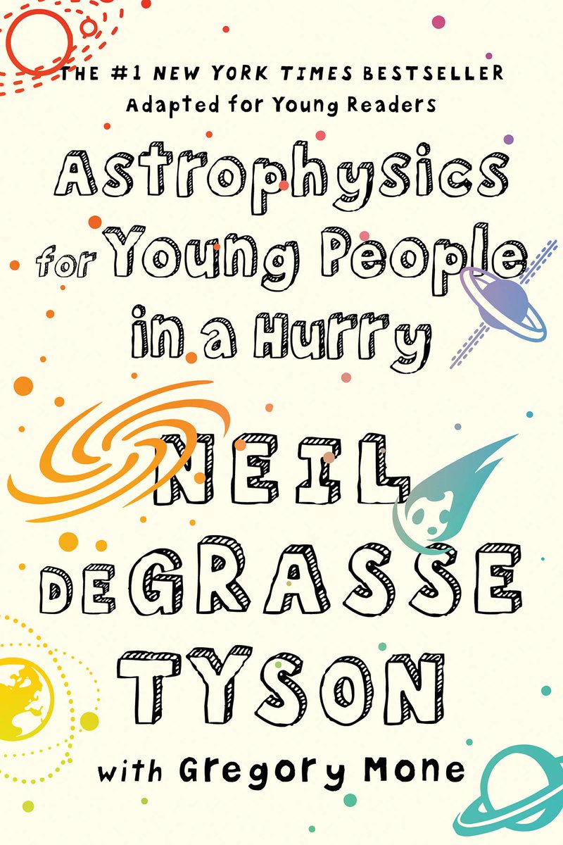 neiltyson's tweet image. Gift Suggestions…

Know a "tween” kid, aged 8 to 12, who can’t get enough science?  Here’s an ideal book for them, based on the No. 1 best-seller of a similar name.

“Astrophysics for Young People in A Hurry”
haydenplanetarium.org/tyson/books/20…