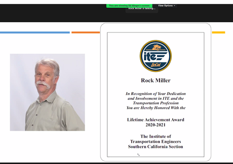SoCal_ITE's tweet photo. Last week at the ITE SoCal November business meeting, our past section president, Rock Miller was awarded the Lifetime Achievement Award. Kudos to you, Rock and thank you for all your contribution over the years, well deserved πππΌ
#itesocal #ite https://t.co/ayv2WIFLUL