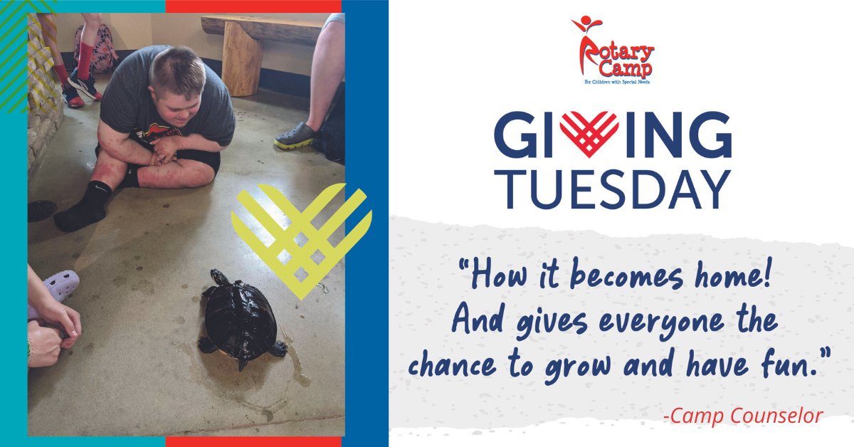 It's that time of year again! Giving Tuesday is taking place on Tuesday, November 30th. 💙

This year, we asked our camp family, "Why are you grateful for Rotary Camp?" We will be sharing their answers from now until Giving Tuesday! To give, please visit: bit.ly/3xKQC77