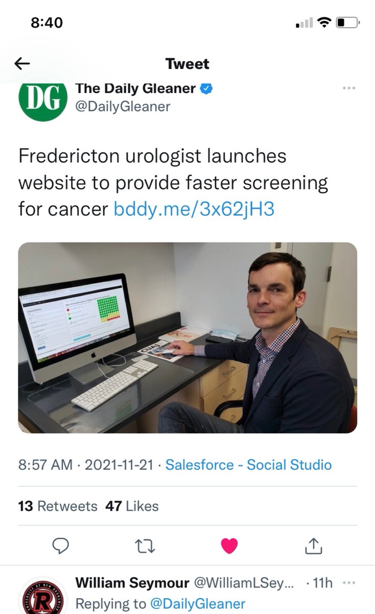 jcrossland15's tweet photo. Have a male in your house 50+ or someone over 45 with family history of Prostate Cancer? No family doc referral needed, just a valid NB medicare card gives Men in NB access to this great program.                   https://t.co/tE6t3S58Pc https://t.co/KuqnedznEr