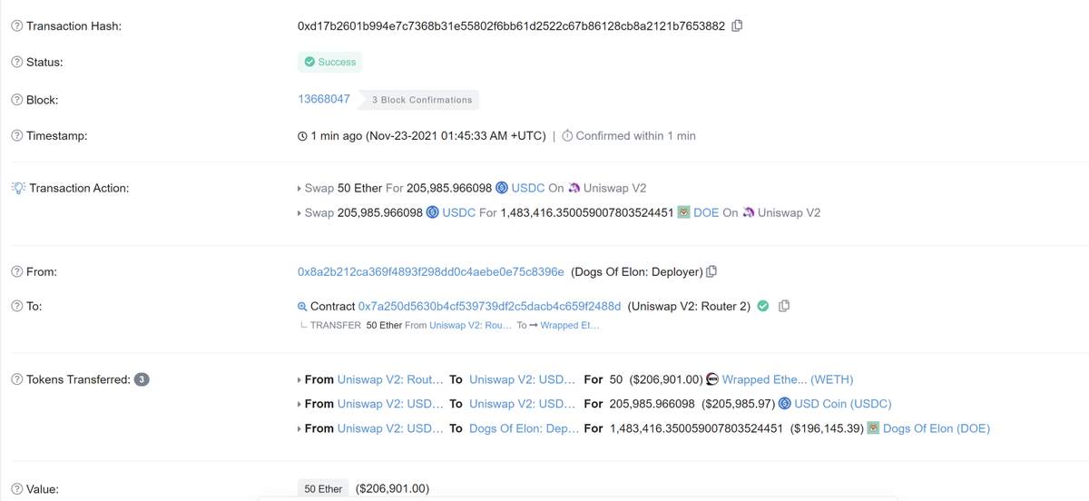 KudoeOfficial's tweet photo. The team just made a buyback of 50 ETH for 1,483,416 $DOE.
All tokens purchased will be sent to a staking smart contract for staking rewards. 🥳 https://t.co/3j7VARWUFA