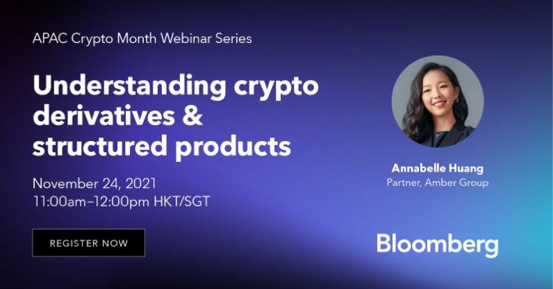 _annabellehuang's tweet photo. Catch me on Bloomberg @business for a panel discussion on crypto derivatives. Register now: https://t.co/IKciyNshqP
#cryptomonth #cryptofinance #ambergroup https://t.co/jEN8liu22u