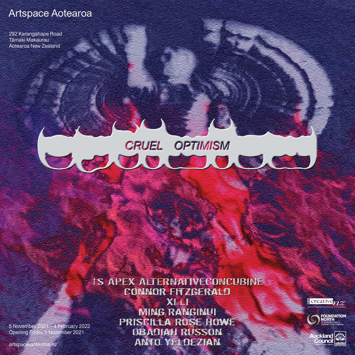 We are now open with our annual new artists show for 2021, 'Cruel Optimism' on until 4 February 2022. Please remember to sign in using our QR Code, maintain 2 metre distancing and wear a face covering at all times.
#CRUELOPTIMISM