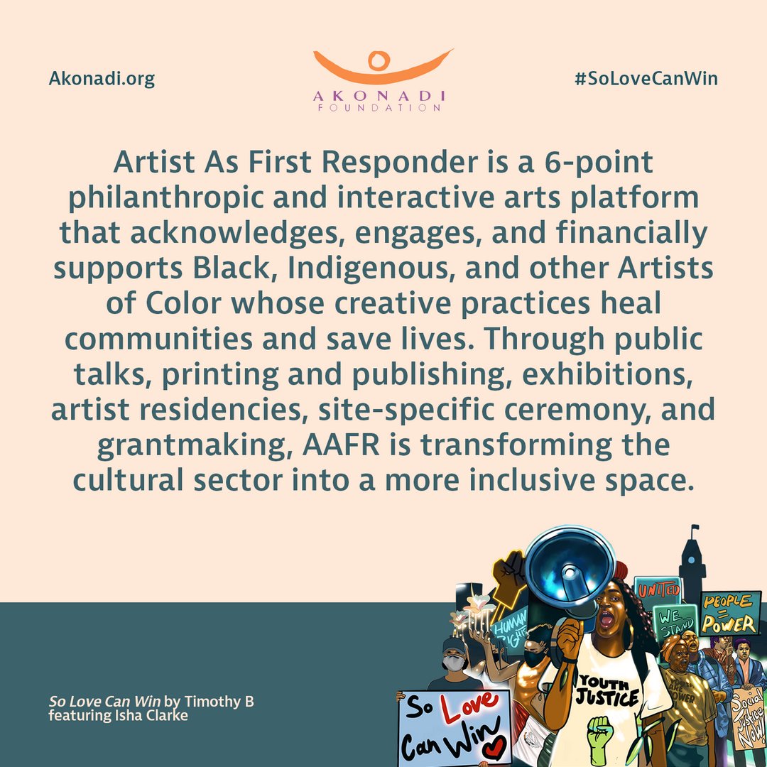 akonadi_oakland's tweet photo. Get to know our #SoLoveCanWin grantee partner, @ArtistResponder!

We're honored to support #AAFR work centering Artists whose creative practices heal our communities and save lives. Learn more: https://t.co/imzODELAX9 https://t.co/5DXMUPRg4D