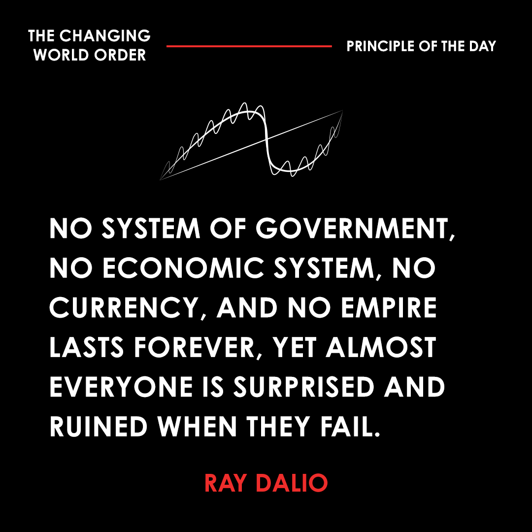 RayDalio's tweet image. Naturally I asked myself how would I and the people I care about know when we are entering one of these depression/revolution/war periods and how would we know how to navigate them well. (1/3)
