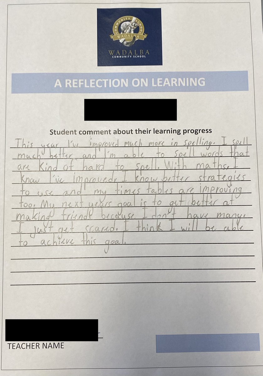 JessicaMalu4's tweet photo. @WadalbaCS students reflect on their learning experiences in 2021 and set new goals to improve their future performance. It's been a big year #Stage2! #learning #reflections https://t.co/UbkjvLJYkJ