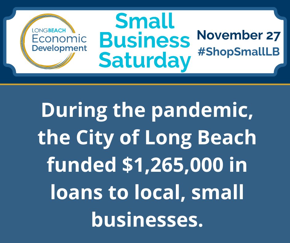 LBEconDev's tweet photo. Local businesses need your help now more than ever. π Saturday, November 27, be sure to support local small businesses and #ShopSmallLB! ποΈ https://t.co/SVp2WVLfnu