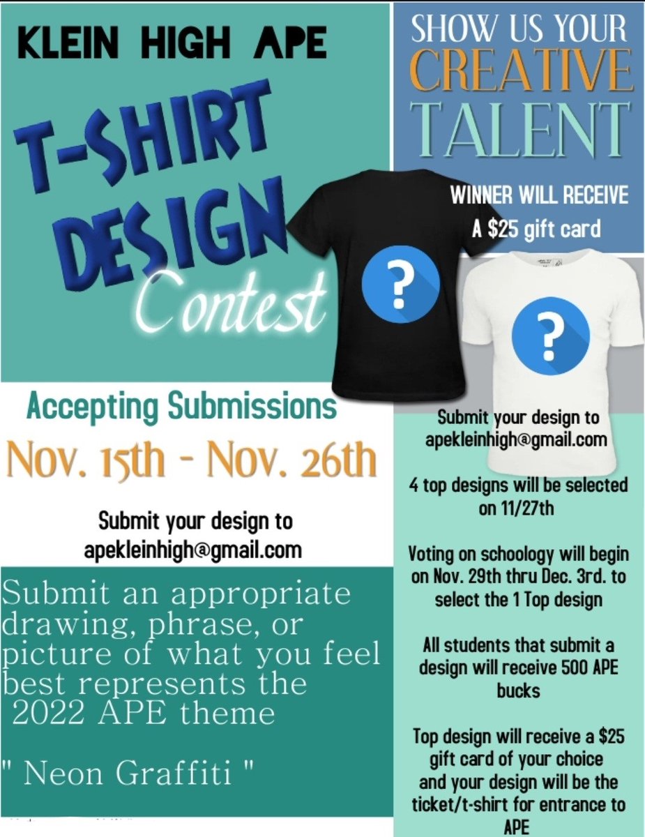 You have this entire week to get your designs in! Show off your art skills!
