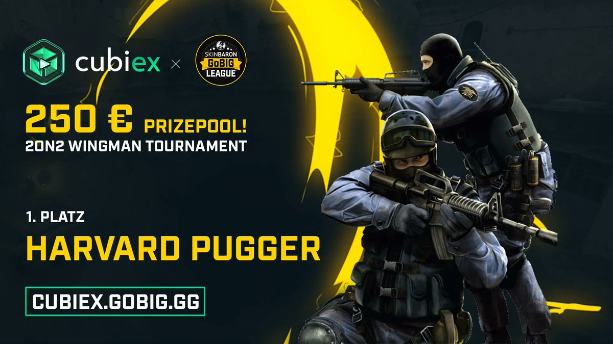 BIGClub's tweet photo. ᵂᴱᴿᴮᵁᴺᴳ
Sonntag fand eine neue Ausgabe des @CubiexEsports 2on2 Wingman Cups statt, 23 Teams kämpften um 250 € Preisgeld. Folgende Teams trafen im Finale aufeinander:

🏆 200 €: Harvard Pugger
🥈 50 €: zackzackbambam

Danke an alle Teams!
▶️ https://t.co/KKiqcSQ9kY https://t.co/sJqslgsBhC