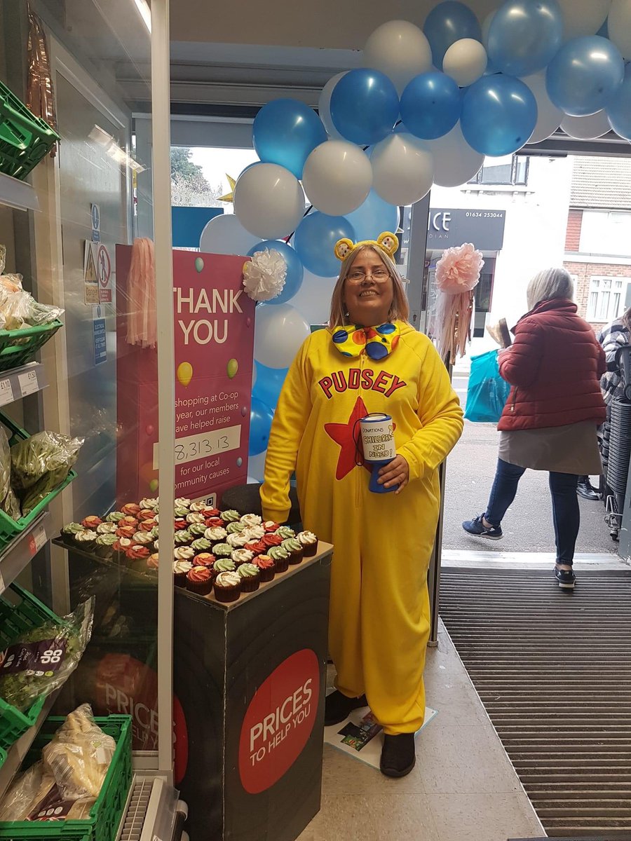 At Hoo Coop Store our lovely colleague Barb came in after her shift  dressed as pudsey to raise money for children in need. Barb raised £105.30p 👏🏻👏🏻👏🏻 <a href="/DwightAAdams/">Dwight Adams</a> <a href="/CoopCVSO0406/">Harry Breen</a>