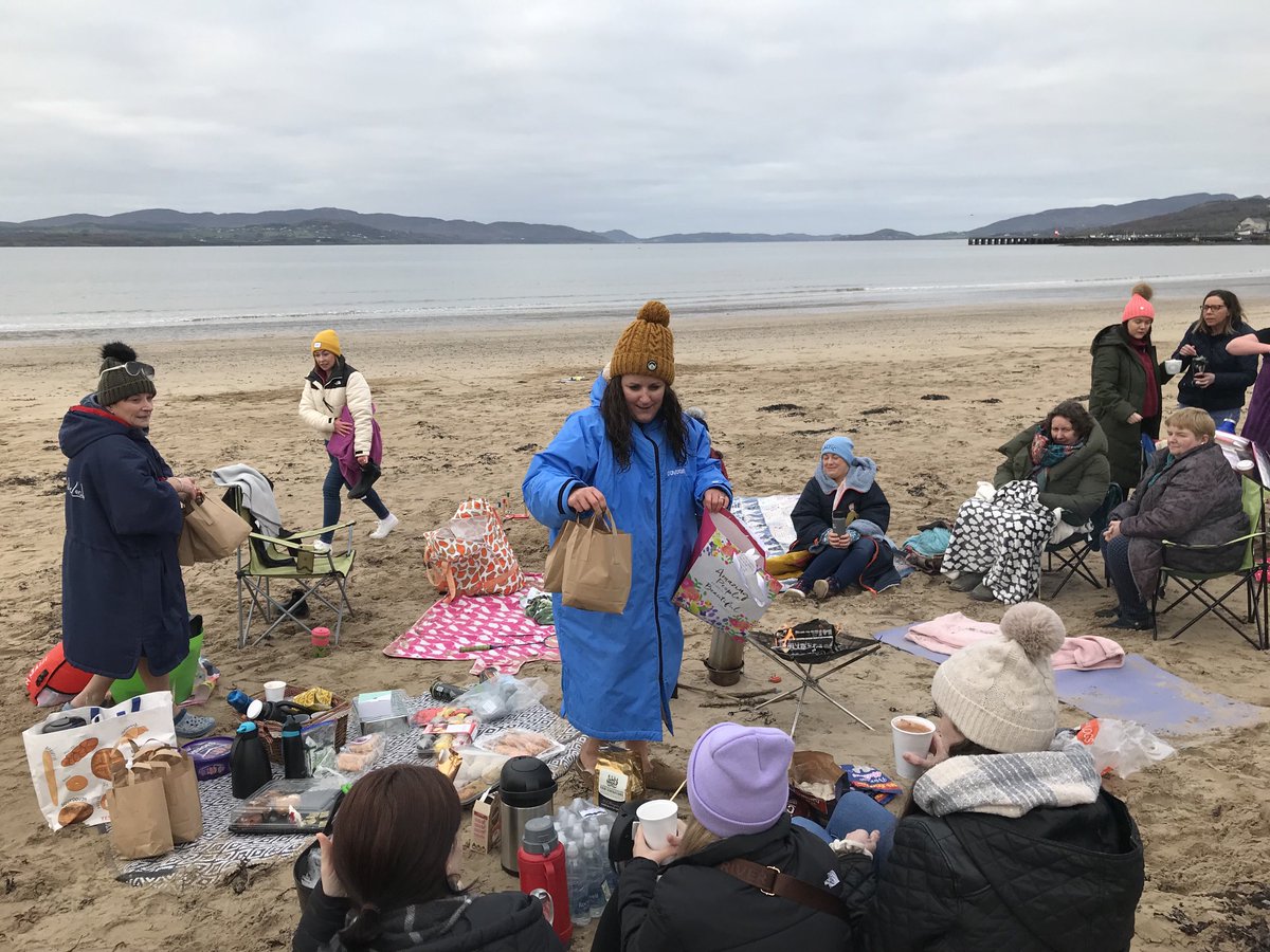 RcmNi's tweet photo. What a beautiful morning for a picnic and swim in Lough Swilly to end #MSWweek2021! Hot drinks, lots of treats and even poetry to celebrate maternity support workers ⁦@WesternHSCTrust⁩ https://t.co/8WnnbhgCio