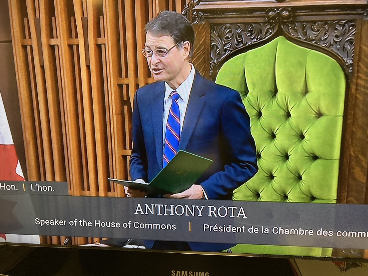 AnthonyRota's tweet image. Thank you so much to the MPs for putting your trust in me to serve you in this 44th Parliament. I promise to be fair and respectful. Thank you to the Clerks and Hill Staff who have worked hard to ensure that we can be here today.
