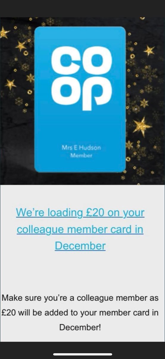 Calling all <a href="/coopuk/">Co-op</a> colleagues &amp; members 📢
👉🏾We need your help to spread this message far and wide🆘 
👉🏾Make sure you become a colleague member by the 26th of November🗓 
👉🏾We’re giving colleagues £20 on their membership cards W/C 13th of December to say thank you #itswhatwedo