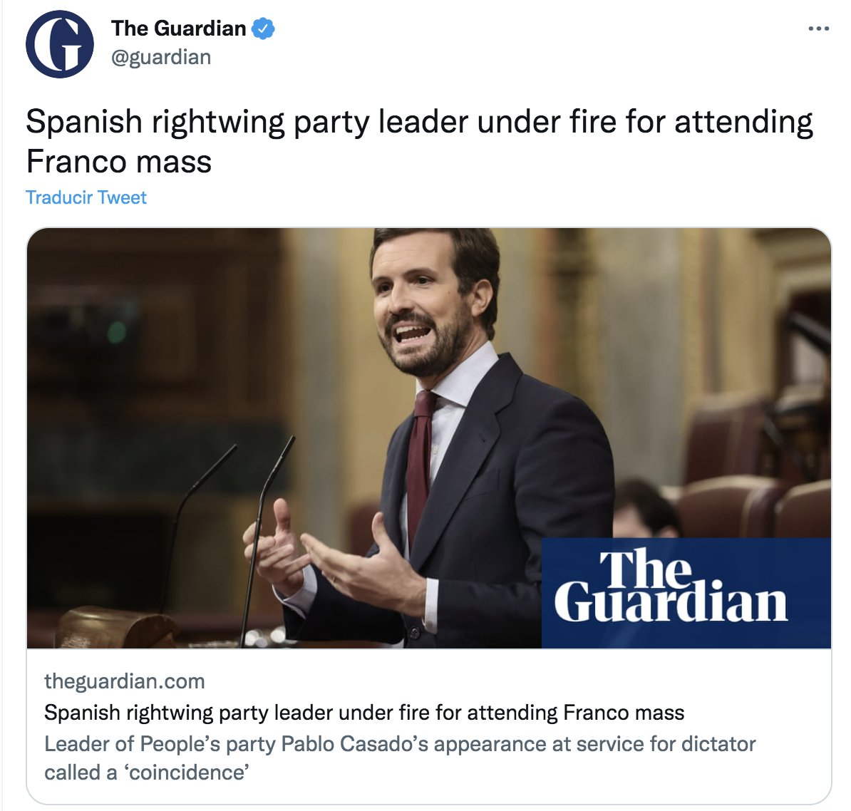 Que el cap de l'oposició vagi a una missa en honor a un dictador és impensable a Alemanya o Itàlia

L'actitud de Casado avergonyeix Espanya i és un perill per a la nostra democràcia

La gent que ha aixecat els drets d'aquest país no s'ho mereix i exigeix disculpes

És gravíssim