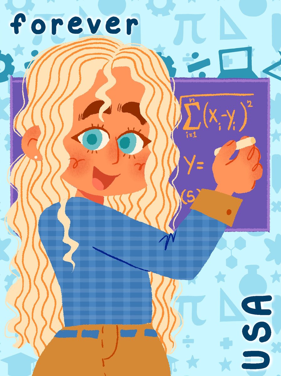 alexbeeeza's tweet photo. young girls in STEM! 🔬👩‍🔬 stamp designs! 💚💛💜💙 https://t.co/6ybZvvWJfd