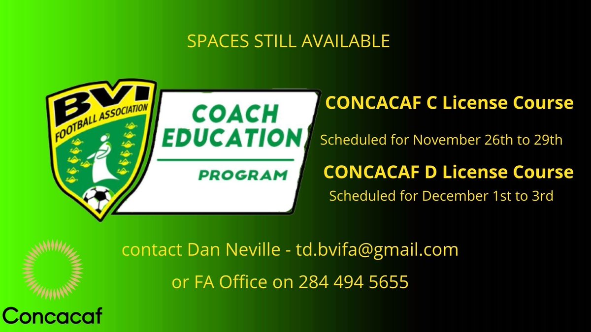FanewsBvi's tweet photo. Spaces still available! https://t.co/I6yjJLH0Ez