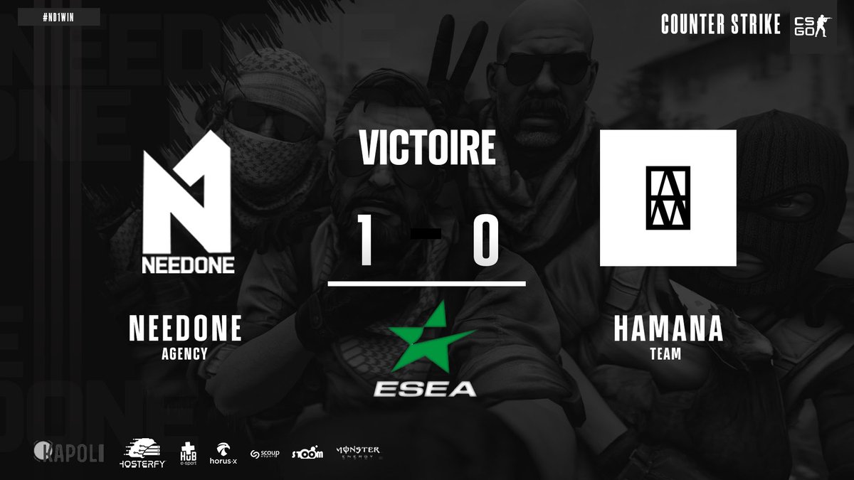 NeedONE_ND1's tweet image. #Results 

Our #TeamCSGO win the tenth match against #TeamHamana 🇦🇹 @ESEA open
 
We are currently in 2-8, so it’s not over we believe in you and we’re behind you, go guys 👊

GGWp #TeamHamana 🇦🇹 and GL for the rest of the competition 👊
