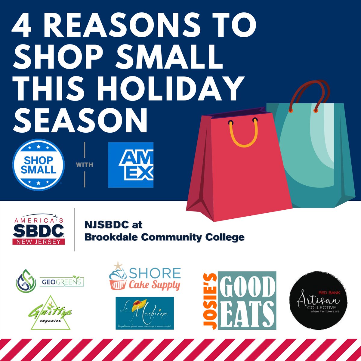 MOSBDC's tweet photo. 'Tis the season...to SHOP SMALL BUSINESSES! 🛍 🎅🏻

There are so many reasons to shop small in #NewJersey this holiday season. Here's 4! Small businesses are the backbone of #MonmouthCounty and #OceanCounty - do your part and invest in our community!

https://t.co/lPlZ0X4bF1 https://t.co/032ZUknmGq