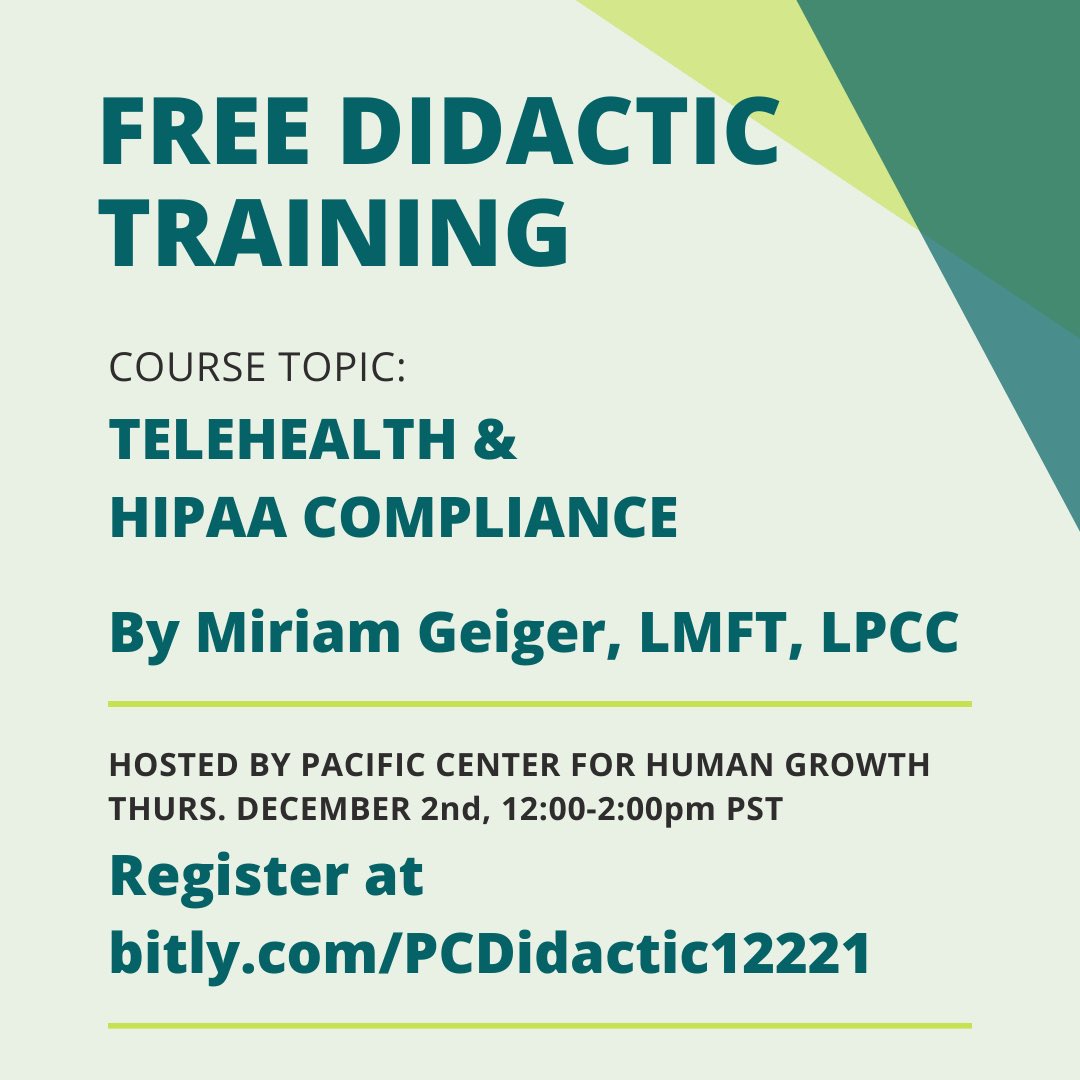 Join our FREE Didactic Training 12/2/21 12-2pm PST! Register at bitly.com/PCDidactic12221
