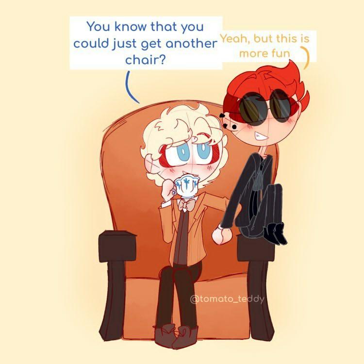 TeddToma's tweet photo. Pov: Your demonic snake husband has a habit of sitting very incorrectly
#GoodOmens #goodomensfanart #ineffablehusbands https://t.co/a2ngmmxMwz