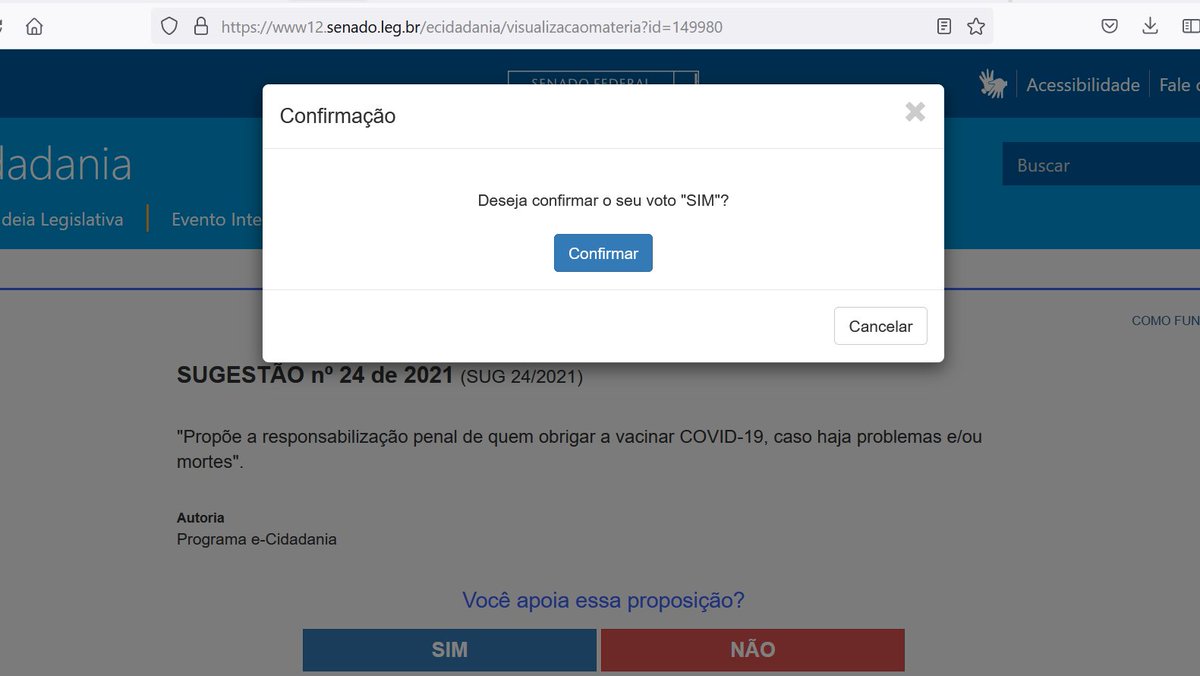 schmittpaula's tweet photo. "Propõe a responsabilização penal de quem obrigar a vacinar COVID-19, caso haja problemas e/ou mortes".
https://t.co/SPb597lUtG https://t.co/fYhoa36eoc