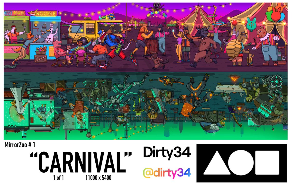 dripimon's tweet photo. First FND !! MirrorZoo #1 : Carnival 🐅🦍🦏

 https://t.co/3JafYwvZfq

“Every coin has two sides”
One side in The Past and One side in The Future

Size : 11000 x 5400- - - -DPI :1000

#Foundation #FND #nft #NFTTHAILAND #nftcollector #NFTCommunity #NFTartwork #mirrorzoo @withFND https://t.co/rP0dqf5xoI