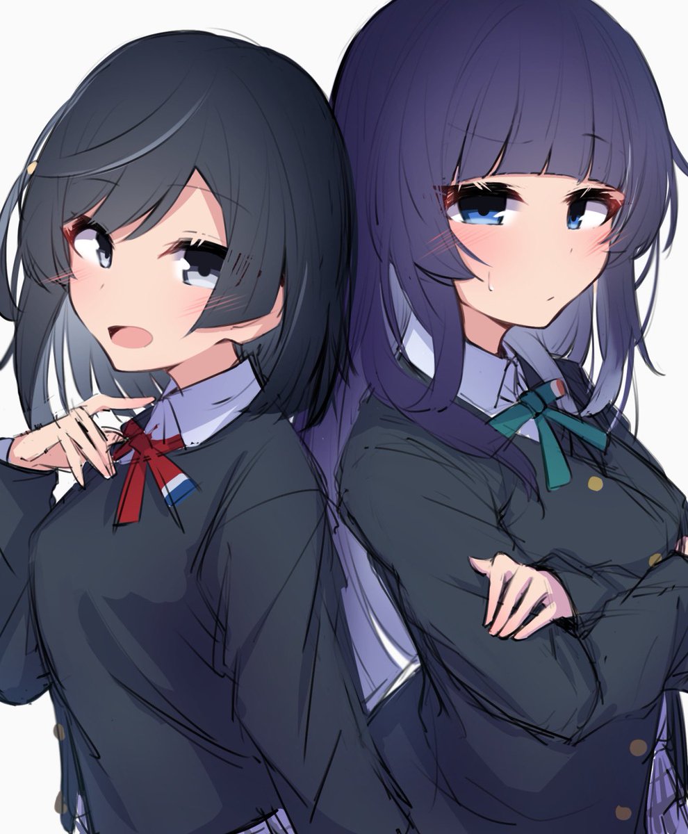 yuuki setsuna (love live!) multiple girls 2girls school uniform long hair crossed arms black hair nijigasaki academy school uniform  illustration images