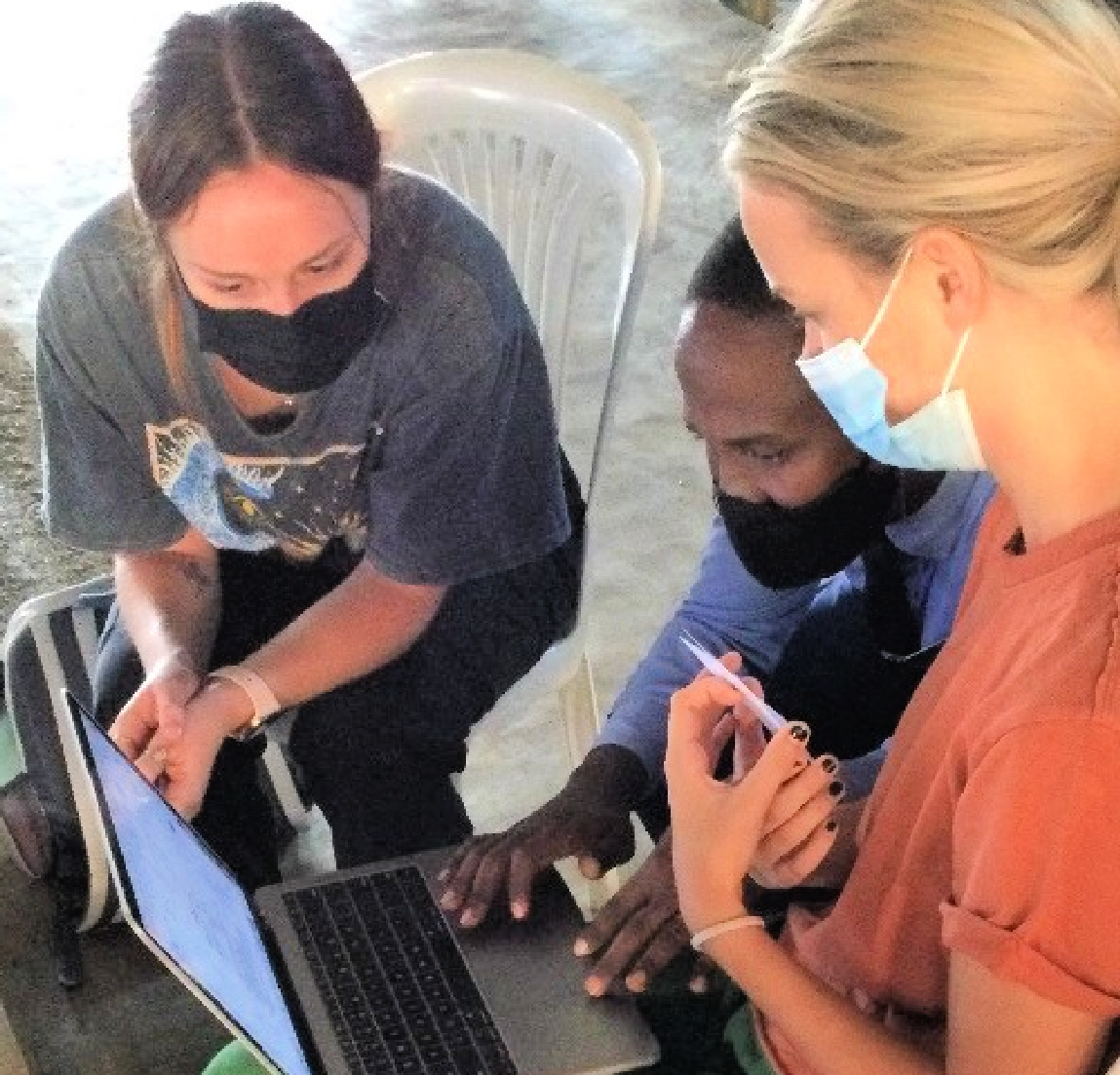 Collaboration allows us to know more than we're capable of knowing by ourselves. It divides the tasks and multiplies the successes. That's why we love this picture of an RCCS teacher sharing ideas on developing lesson plans with two of the visiting Virginia Tech students!