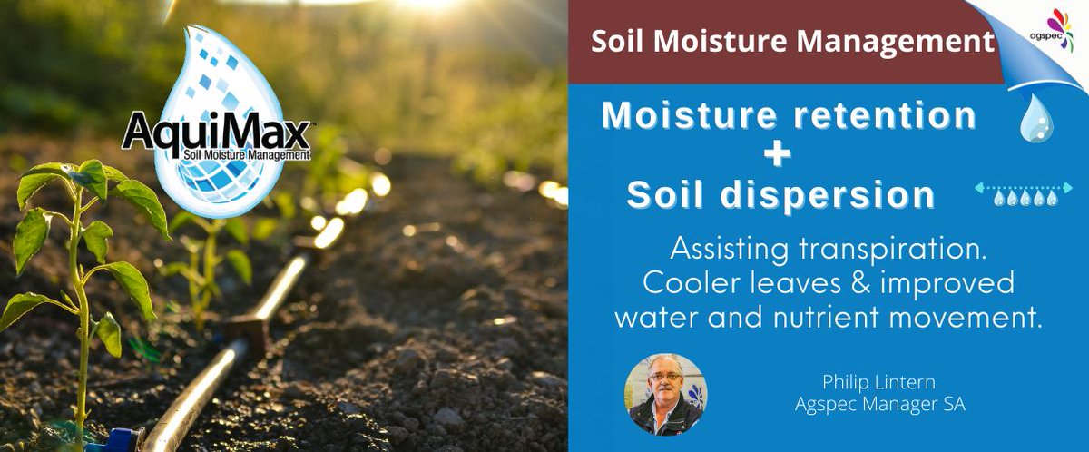 AgspecAus's tweet image. #AquiMax uses #moistureretention &amp;amp; #soildispersion tech so every drop of water counts. It can be applied strategically to avoid #drought stress during physiological stages that are crucial to the crop’s development.
agspec.org/AquiMaxBrochure
#Agspec #waterretention #watersaving