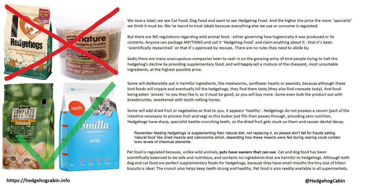 <a href="/tinypotager/">🌱Tiny Potager</a> That's lovely, but please do clean up any fallen bird food before dusk as a hedgehog living on that will become crippled and in great pain. Please provide her with safe food, cat/dog only, dry kitten food with meat listed 1st in the ingedients is perfect.
