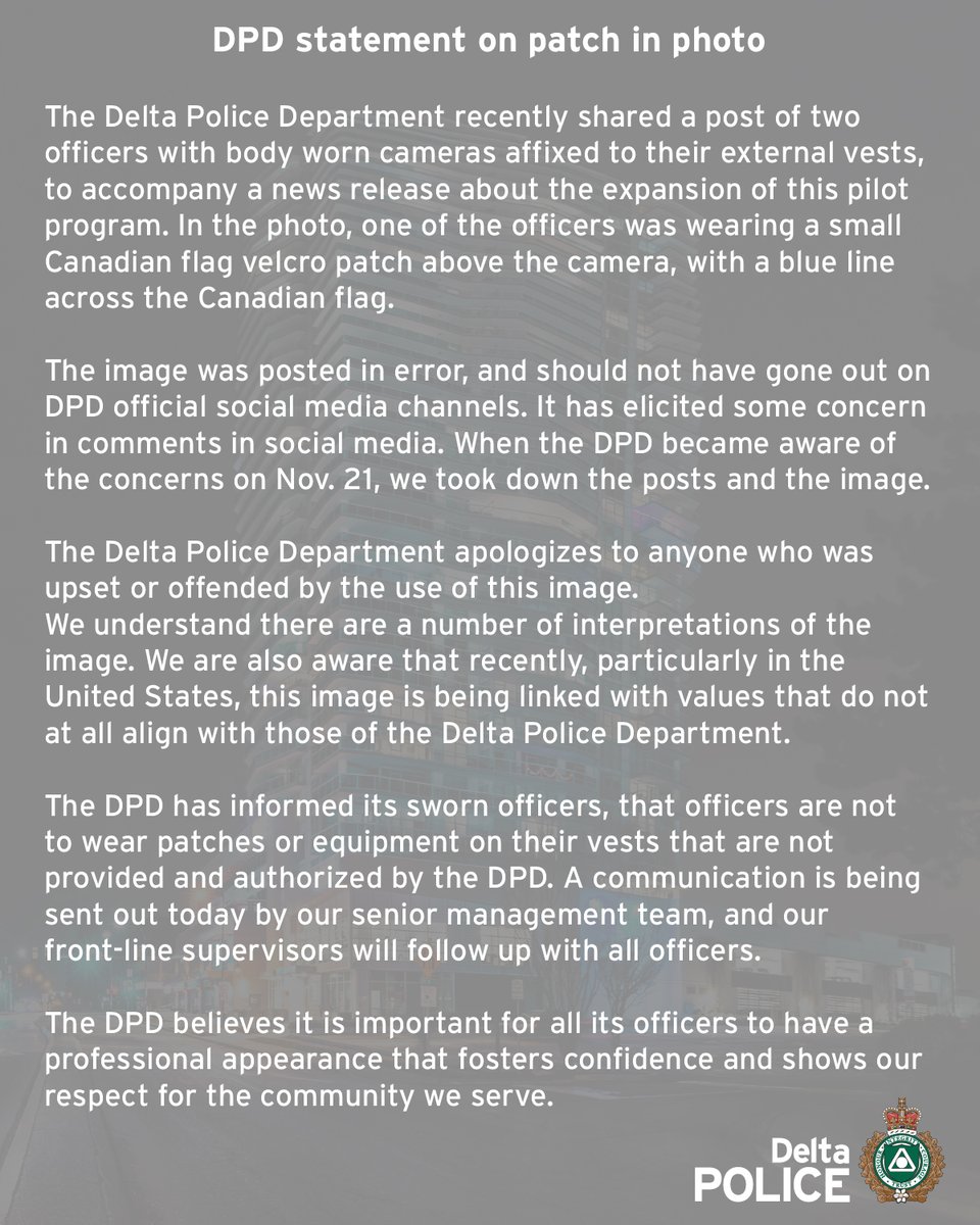 Delta Police Department tweet media