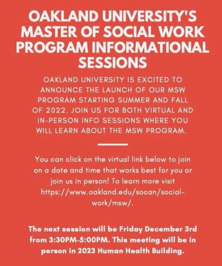 Oakland University Social Work tweet media