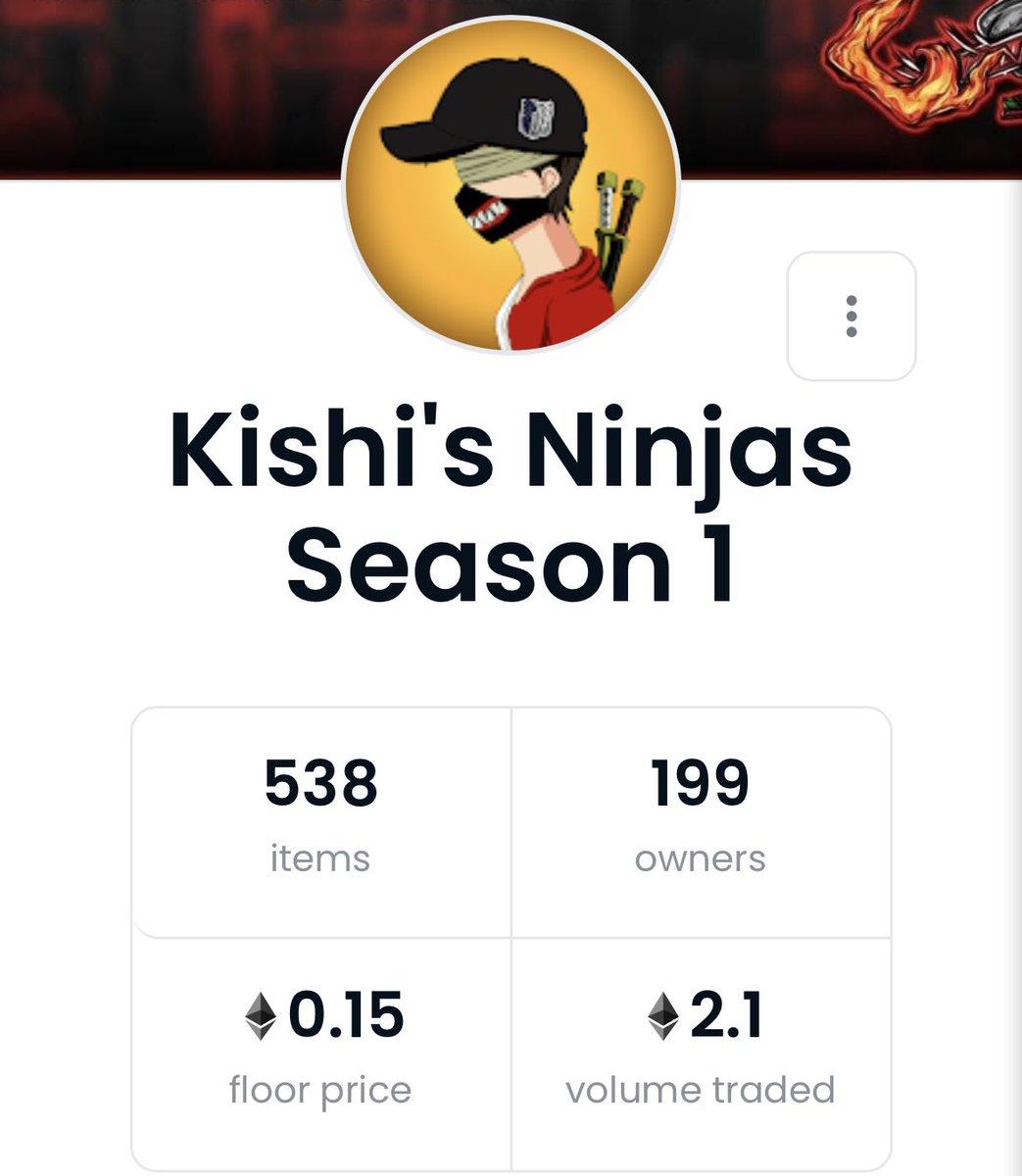 KishisNinjas's tweet photo. 199 NFT owners🥷

Who will be number 200?👀

Mint you own #KishiNinja here:
https://t.co/bRQkkHQ3lJ

#NFT #NFTLAUNCH #NFTs #nftcollectors #KishimotoInu #nftart #opensea #NFTartists #nftart #NFTCommunity #NFTcollections https://t.co/jACeQuGnmD