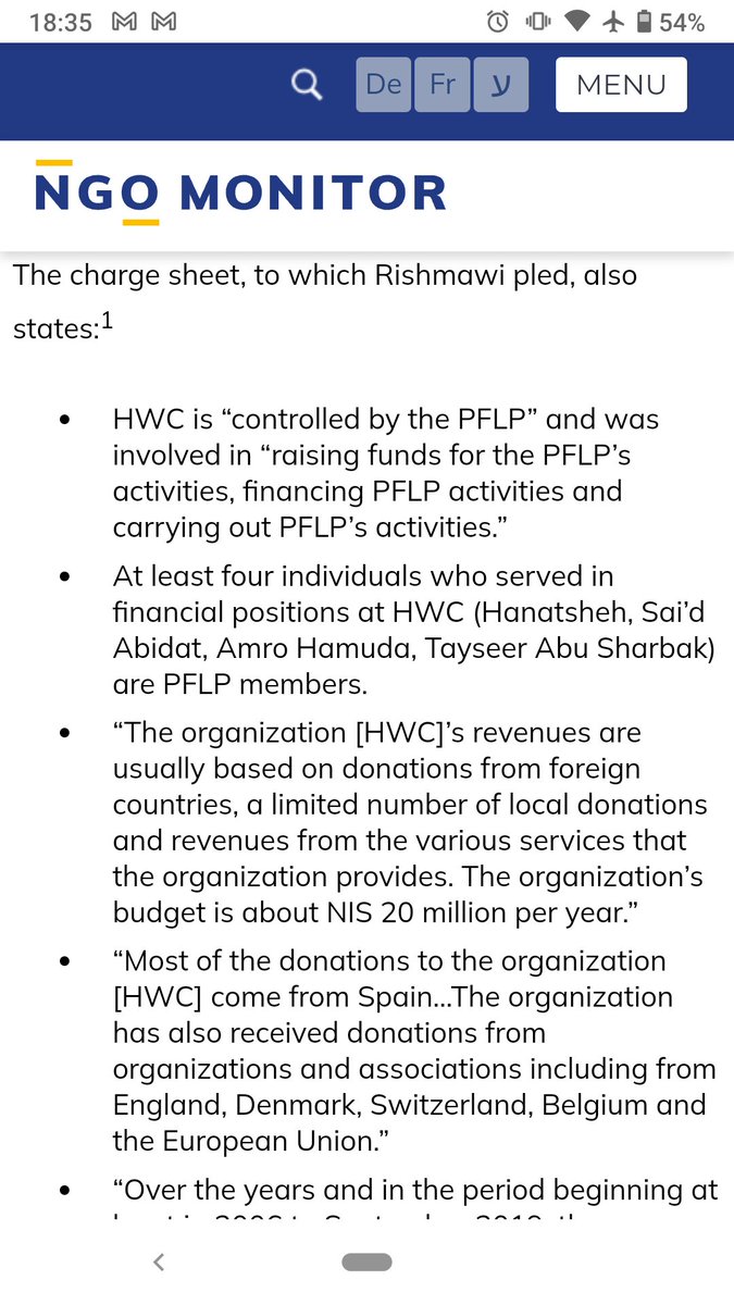 GeraldNGOM's tweet photo. Rishmawi’s plea bargain focuses on her continuing work for HWC, despite knowing of a senior official's role in the August 2019 bombing that killed Rina Shnerb, and following Israel’s January 2020 terror designation of HWC. https://t.co/PsombZg4bq