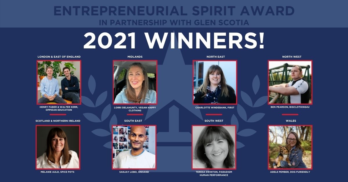 There you have it - our 2021 #GBEA Entrepreneurial Spirit Award winners in partnership with @GlenScotia are <a href="/beonhand/">OnHand</a>, <a href="/VeganHappyUK/">Vegan Happy Clothing</a>, @Dogfuriendly, <a href="/paradigmhp/">Paradigm HP</a>, @spicepots, <a href="/OppidanEd/">Oppidan Education</a>, <a href="/bigclothing4u/">BigClothing4U</a> and @char_FIRST! Congratulations to all of you!🏆