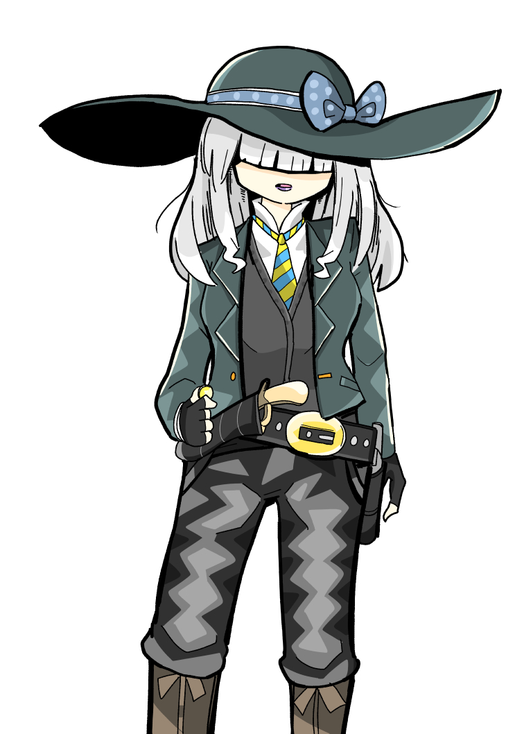 女ガンマン 電気ウサギのイラスト