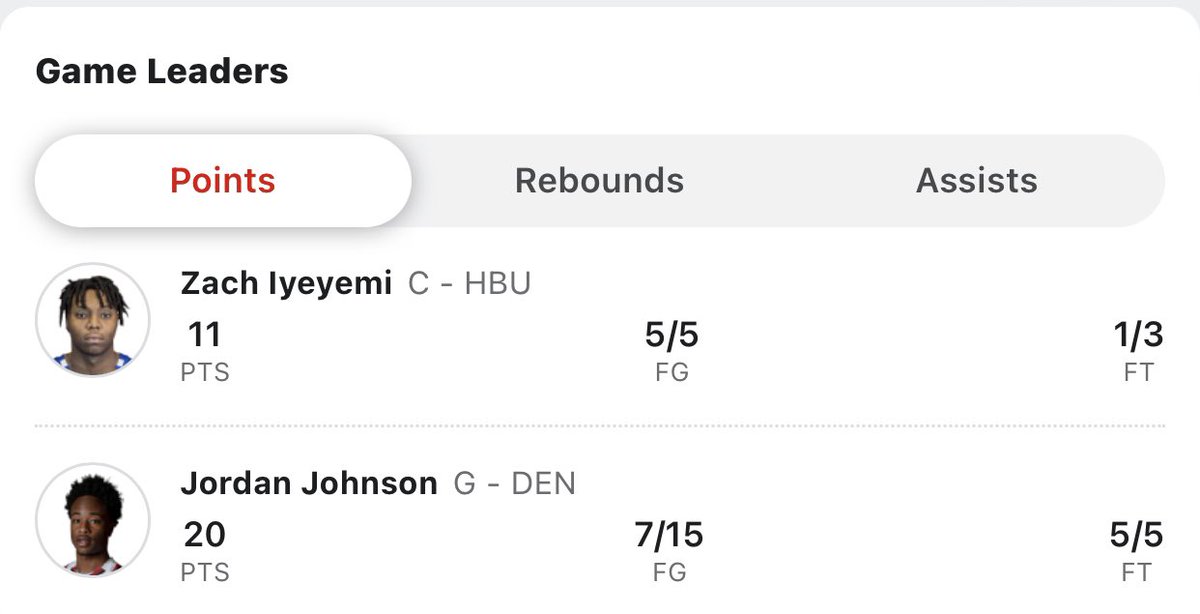 CyfairMBB's tweet photo. #AlumniUpdate Zachary Iyeyemi led in scoring for @HBUBasketball with 11 points! #BFNDalum 🏀 https://t.co/DOSOWxaYPV