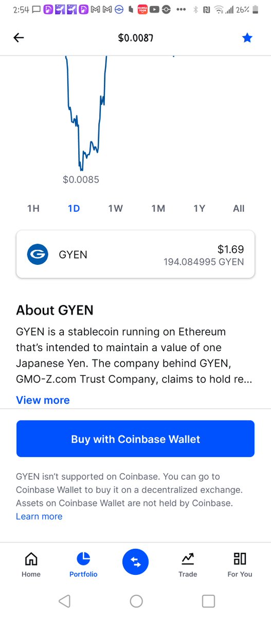 Hey uh 
<a href="/coinbase/">Coinbase 🛡️</a>
 @coinbse where is my other $168.50 or so of #gyen at? Had 19,408k of GYEN... and now it "Magicly" Dissappeard... interesting