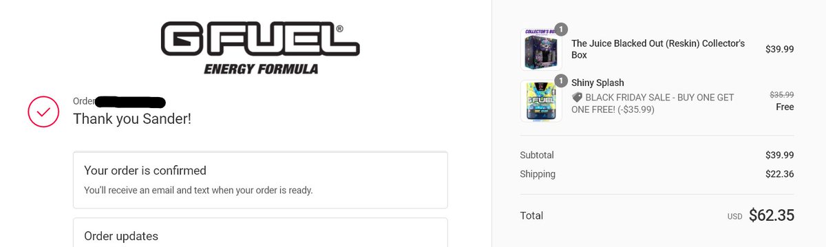 Sanderbfl's tweet photo. Just bought two new flavours of #GFUEL I'm really excited to try! 😊 https://t.co/RXyhD0MU87