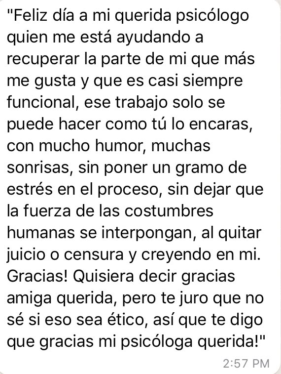 psicsiente's tweet photo. Feliz día a todos los #psicólogos.

Este mensaje fue enviado a la 👩‍🎓 por uno de sus pacientes y quizo compartir con ustedes. 

¡Gracias a todos por ayudarnos!

Etiqueta al tuyo si lo tienes. 

B. 

#Psicsiente #SaludMental #Venezuela #DiaDelPsicologo https://t.co/qCbIxosLxz