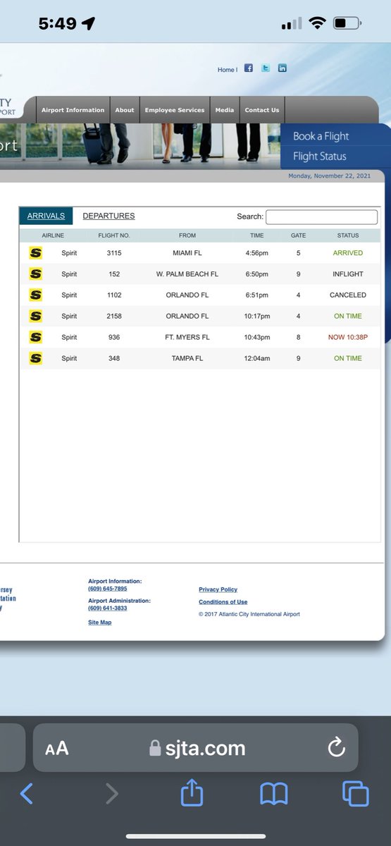 24AmyH's tweet photo. Hey @SpiritAirlines How come you canceled my daughters flight home for Thanksgiving citing a weather issue at ACY when you have an inbound flight from PBI arriving 1 minute before her MCO flight. That flight is inbound and on time. Compensation for a canceled flight? MCO strike? https://t.co/UwTfAxsl0y